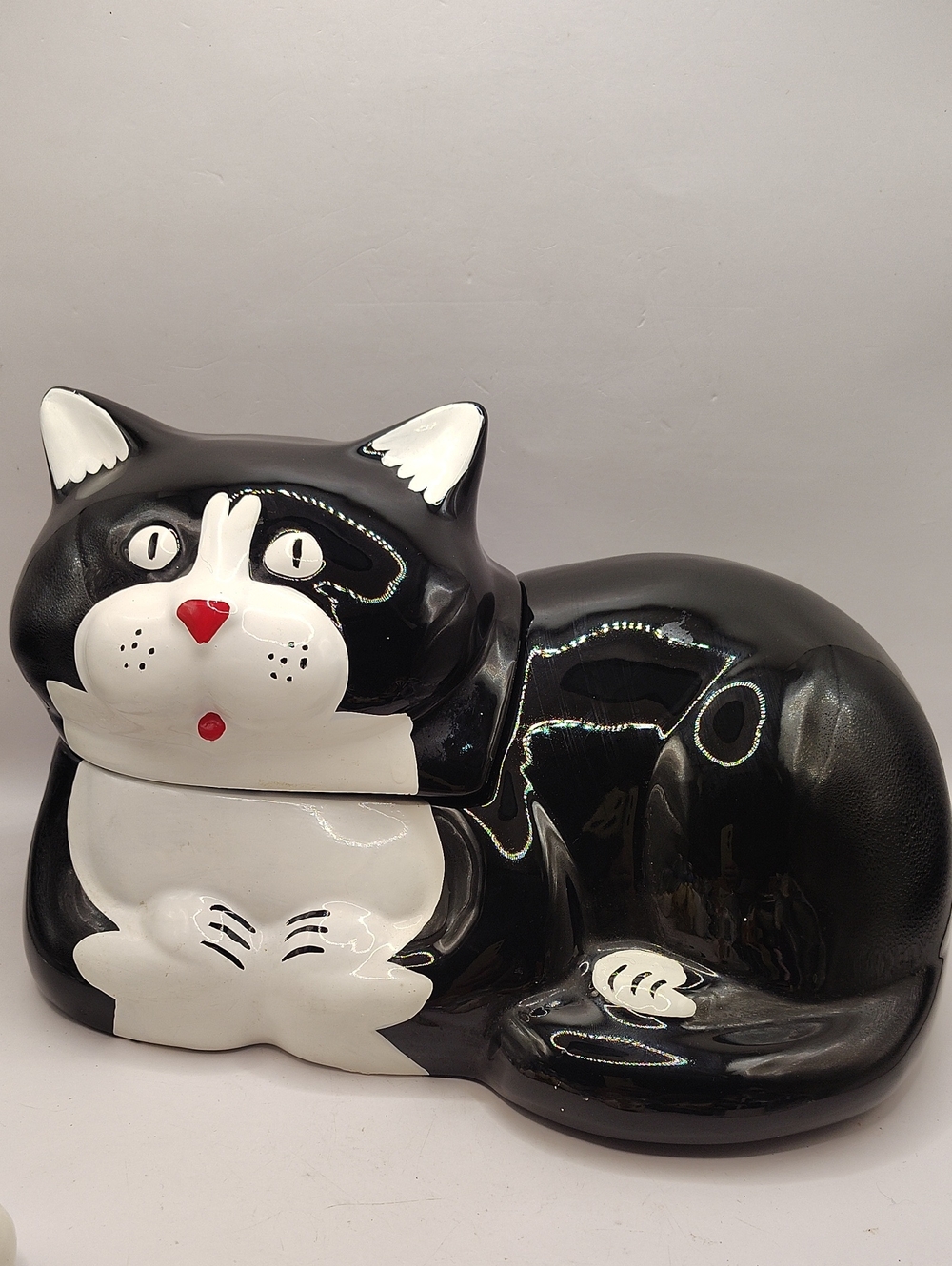 Vintage 1985 Tuxedo Cat Cookie Jar by North American Ceramics (NAC)  11"
